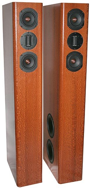 Pair of HT8 towers in exotic lacewood veneer